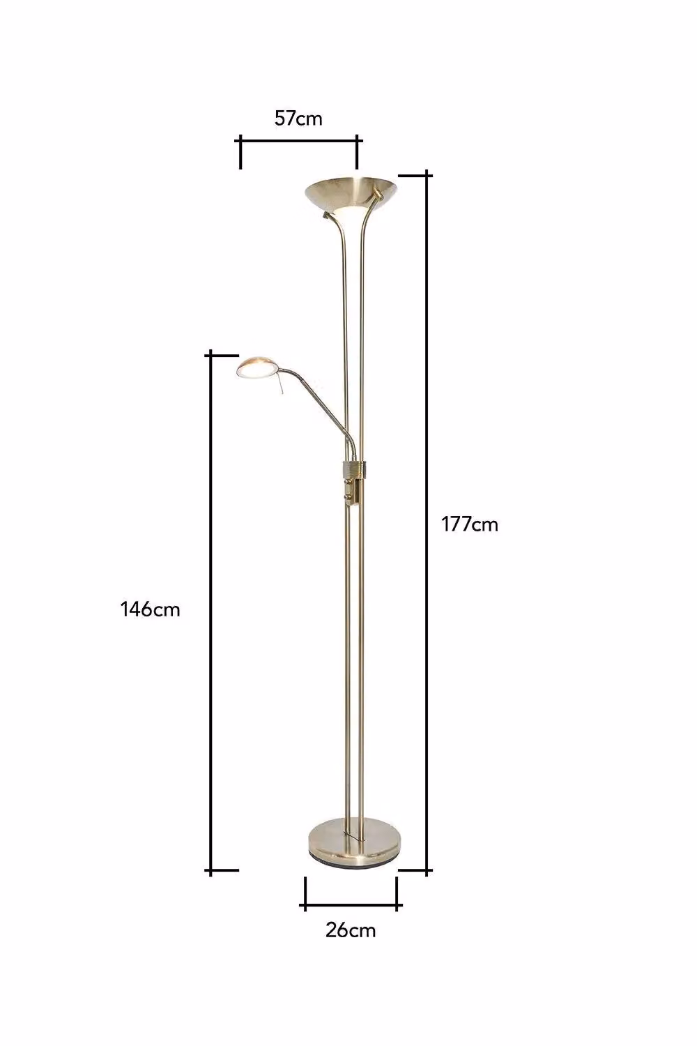 BHS Lighting Mother & Child Adjustable LED Floor Lamp in Gold/Brass – 4