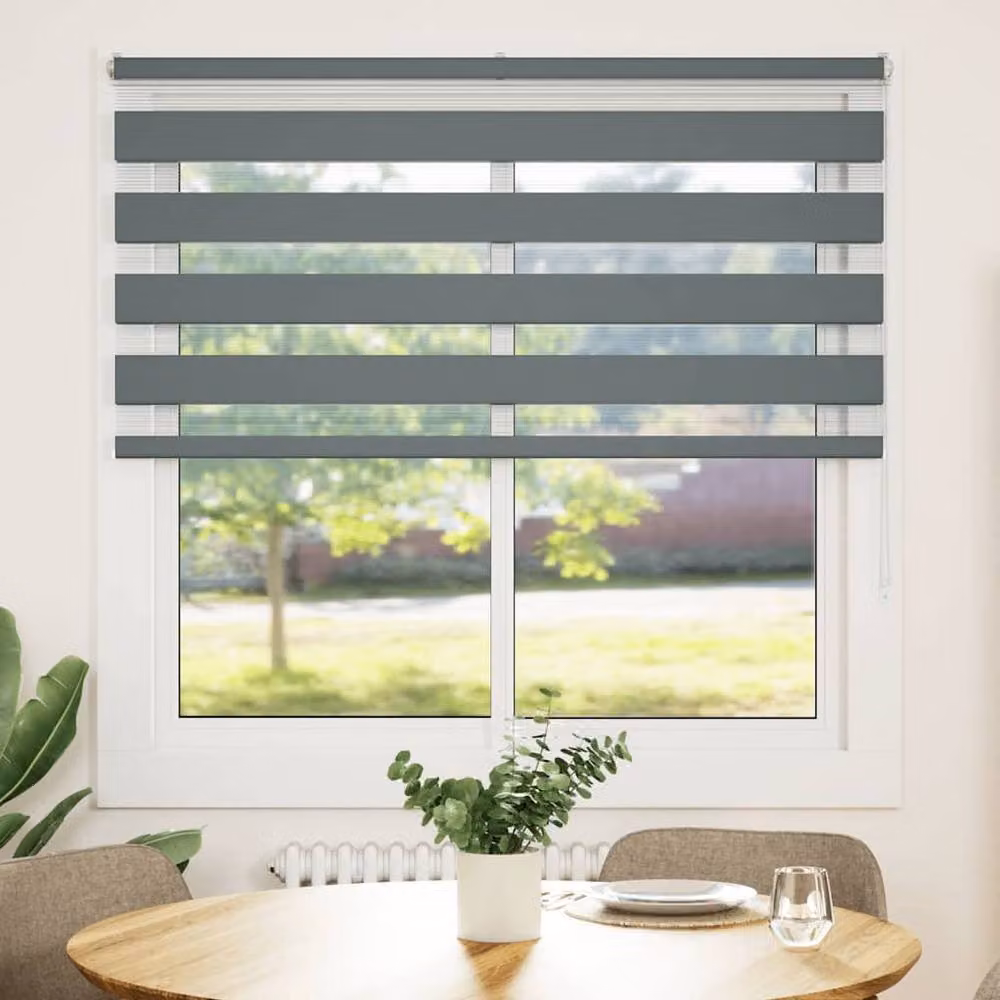Berkfield Home Elegant Zebra Blind in Dark Grey, W: 145 cm, H: 150 cm – 3