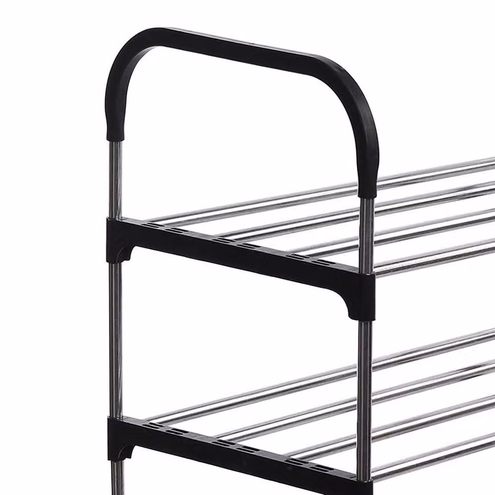 Kelvenix 3 Tier Metal Shoe Rack Storage Organiser Stand in Black – 2