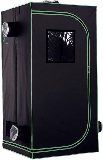 NESTLUNE Mylar Hydroponic Grow Tent with Floor Tray, Black, W/D/H: 100 x 80 x 160 cm