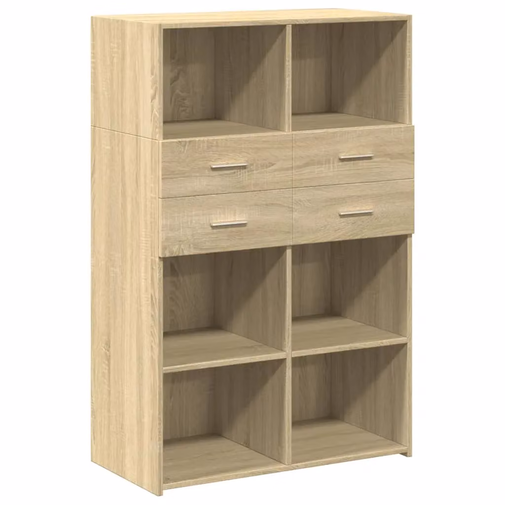 Berkfield Home Sonoma Oak Highboard in Brown, W/D/H: 80 x 42.5 x 124 cm – 2