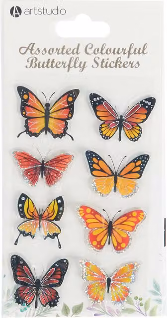 Crafty Club Multicolour Butterfly Stickers in Green and Orange