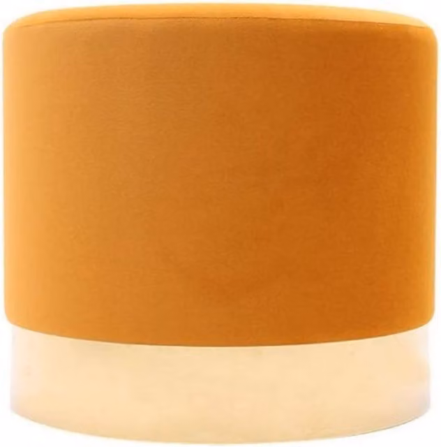 Life Interiors Darlington XL LUX Pouffe Single in Yellow Velvet