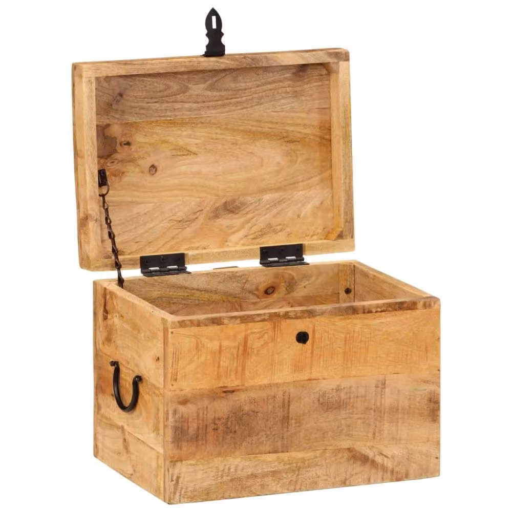 Berkfield Home Solid Mango Wood Storage Box in Brown, W/D/H: 39 x 28 x 31 cm – 2