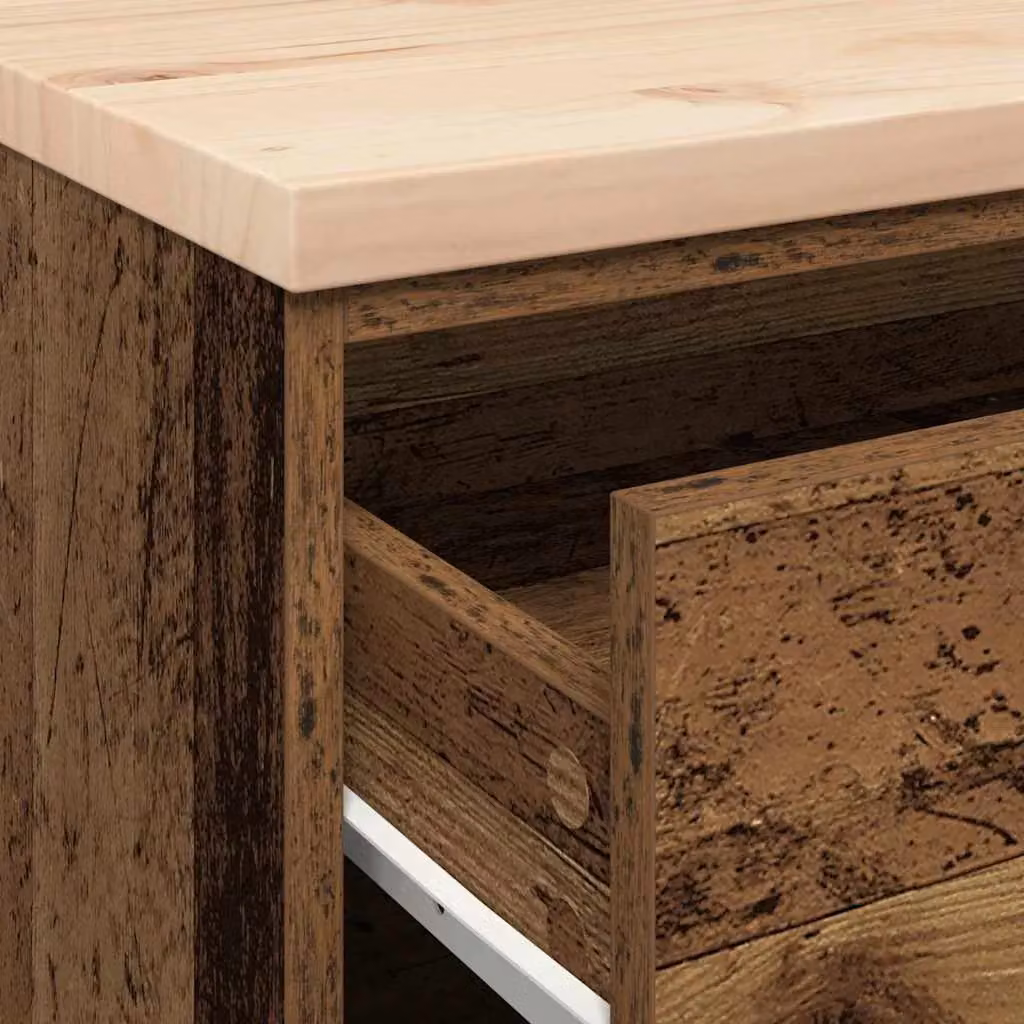 Berkfield Home Garage Storage Cabinet in Brown Old Wood, Solid Pine, W/D/H: 60 x 51 x 85 cm – 4