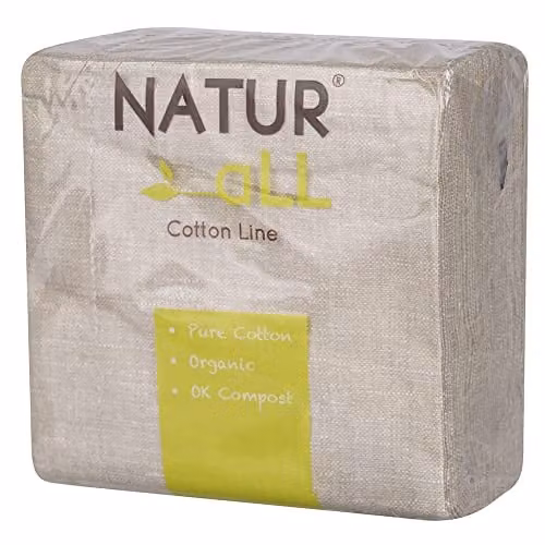 Iron Mountain NaturAll Biodegradable and Compostable Cotton Napkins, Beige, Pack of 50 – 1