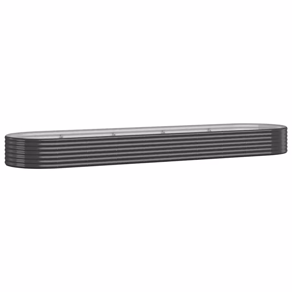 Berkfield Home Garden Powder-coated Steel Raised Bed in Anthracite Black, W/D/H: 396 x 100 x 36 cm – 2