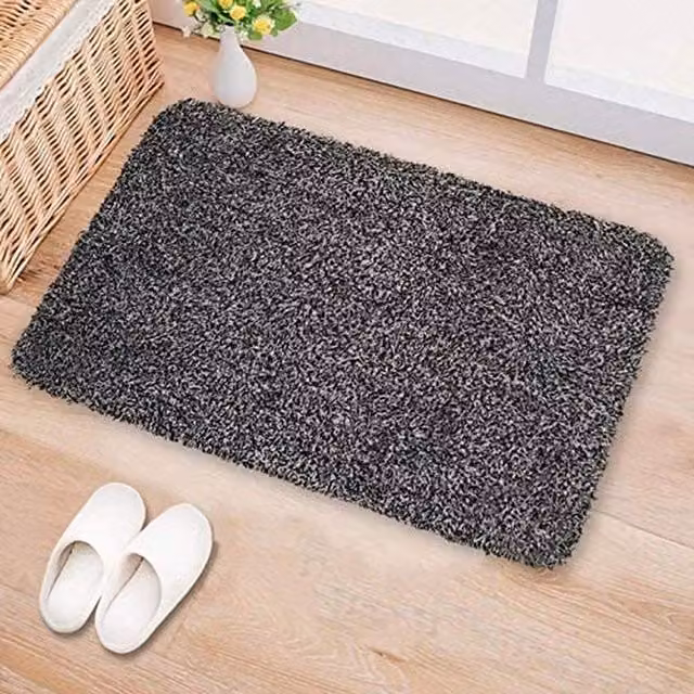 MantraRaj Super Absorbent Heavy Duty Non-Slip Washable Front Doormat, Grey, W: 55.1 cm, D: 15.4 cm – 1