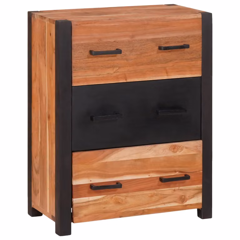 Berkfield Home Rustic Brown Solid Acacia and Mango Wood Buffet Sideboard W/D/H: 55 x 30 x 75 cm