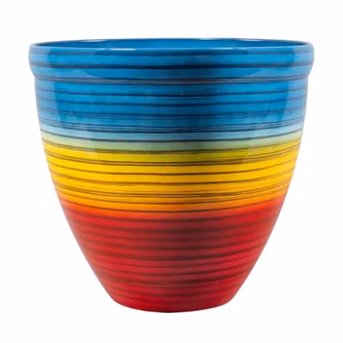 YouGarden Rainbow Planters, Set of 2 Multicolour Plastic Pots, Diameter: 33 cm – 2