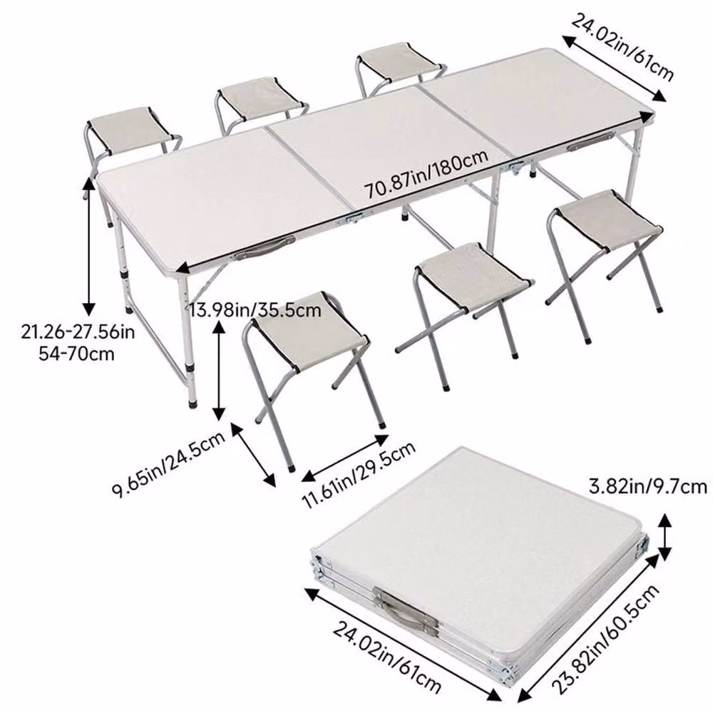 Ventryn Silver and White Metal Folding Trestle Table for Outdoor Use – 2