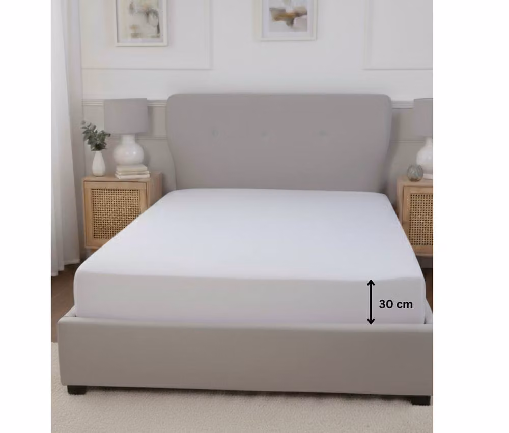 Rapport Home Waterproof Terry Mattress Protector in White, Single, W/D/H: 90 x 190 cm – 2