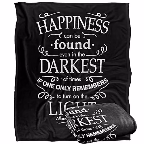 Warner Brothers Harry Potter Happiness Soft Fleece Blanket in White and Multicolour, W: 152 cm, D: 127 cm – 1