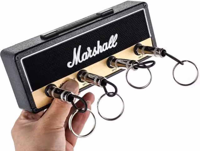 Kelvenix Wall Mounted Metal Guitar Key Holder Rack with Keychain Hooks in Multicolour, W: 190 cm, H: 35 cm, D: 35 cm – 1