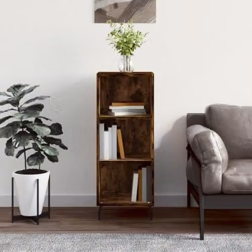 vidaXL Sideboard in Brown Smoked Oak, W/D/H: 34.5 x 32.5 x 90 cm