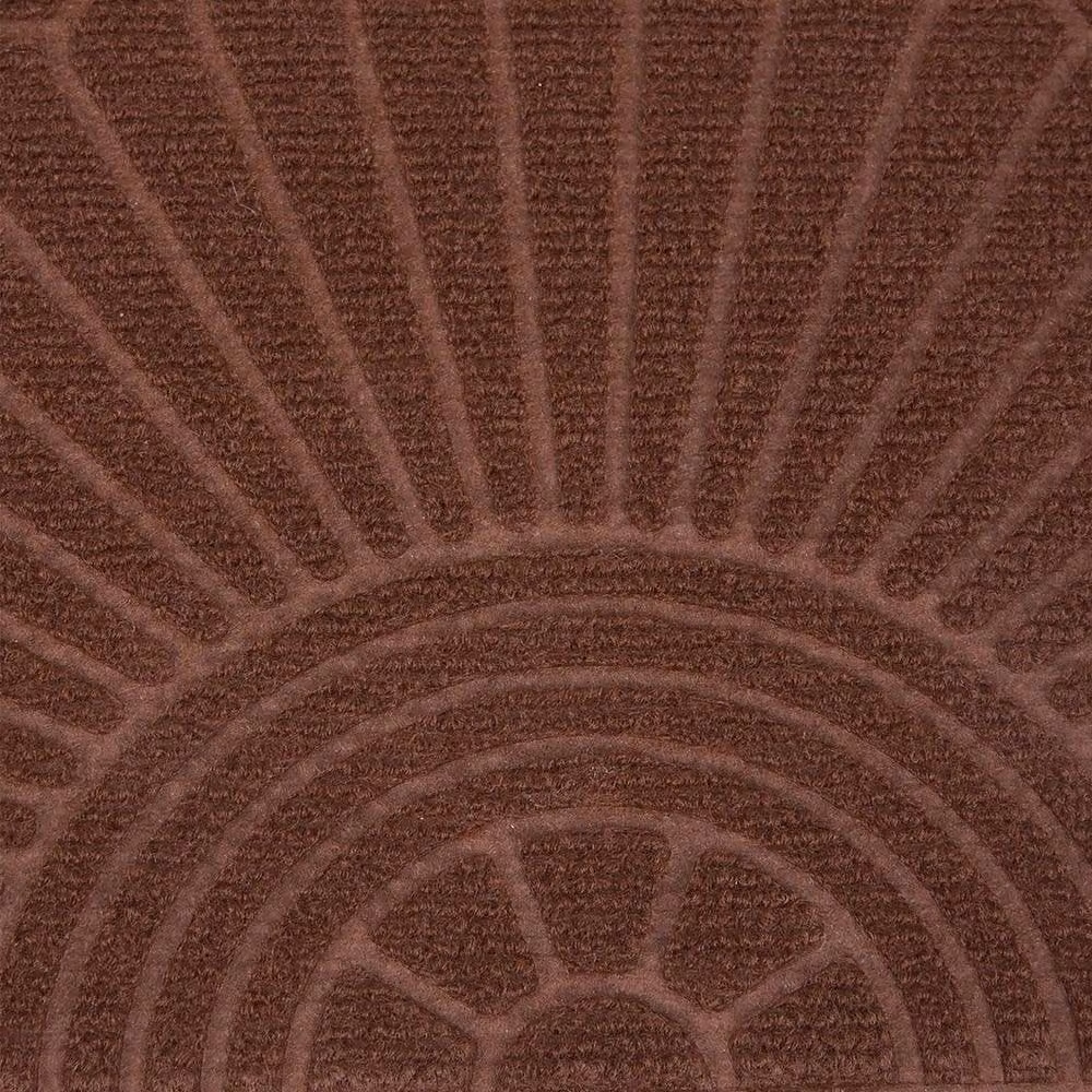 NESTLUNE Brown Semi-circle Non-Slip Washable Indoor Door Mat – 4