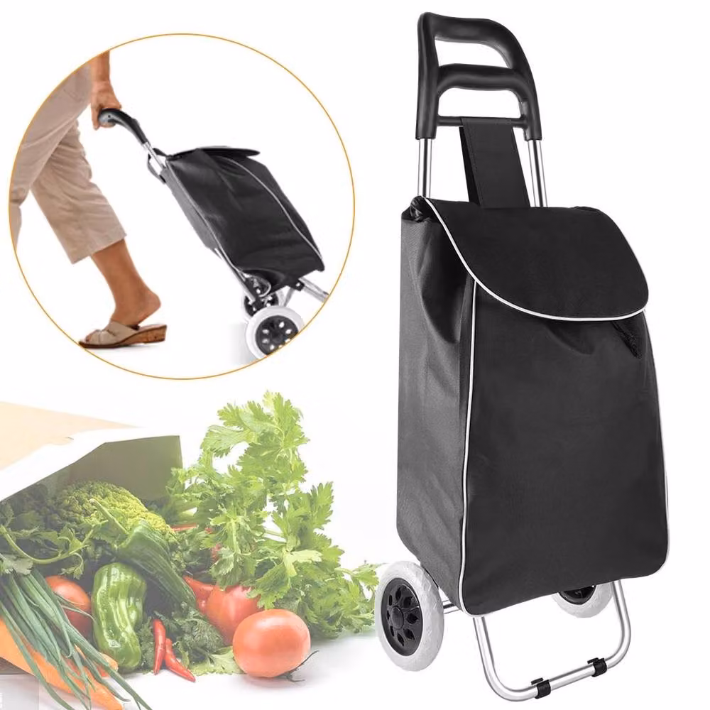 EONLION Folding Grocery Shopping Trolley in Black – 4