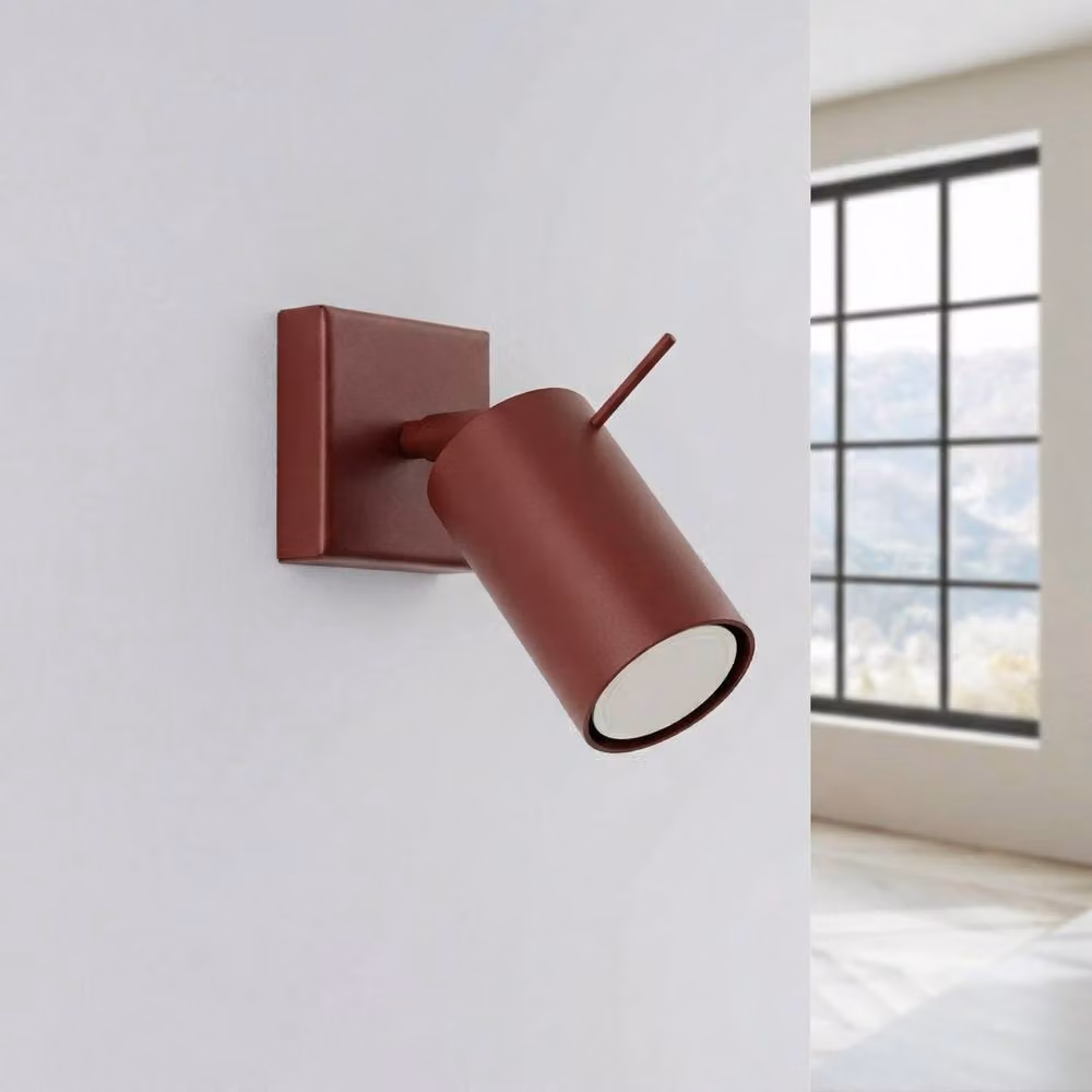 Sollux Lighting Modern Metal Ring Wall Lamp in Red, W/D/H: 8 x 8 x 16 cm – 2