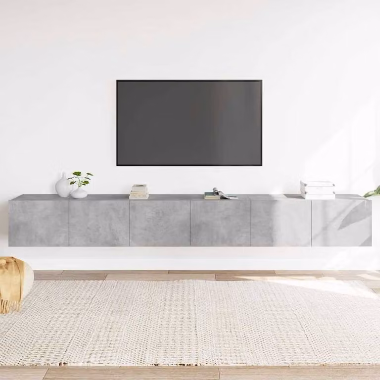 Berkfield Home Classic 3 Piece TV Cabinet Set in Grey Matt MDF