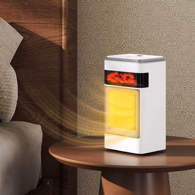 HOMCOM White Ceramic Space Heater with 3 Modes and Adjustable Thermostat