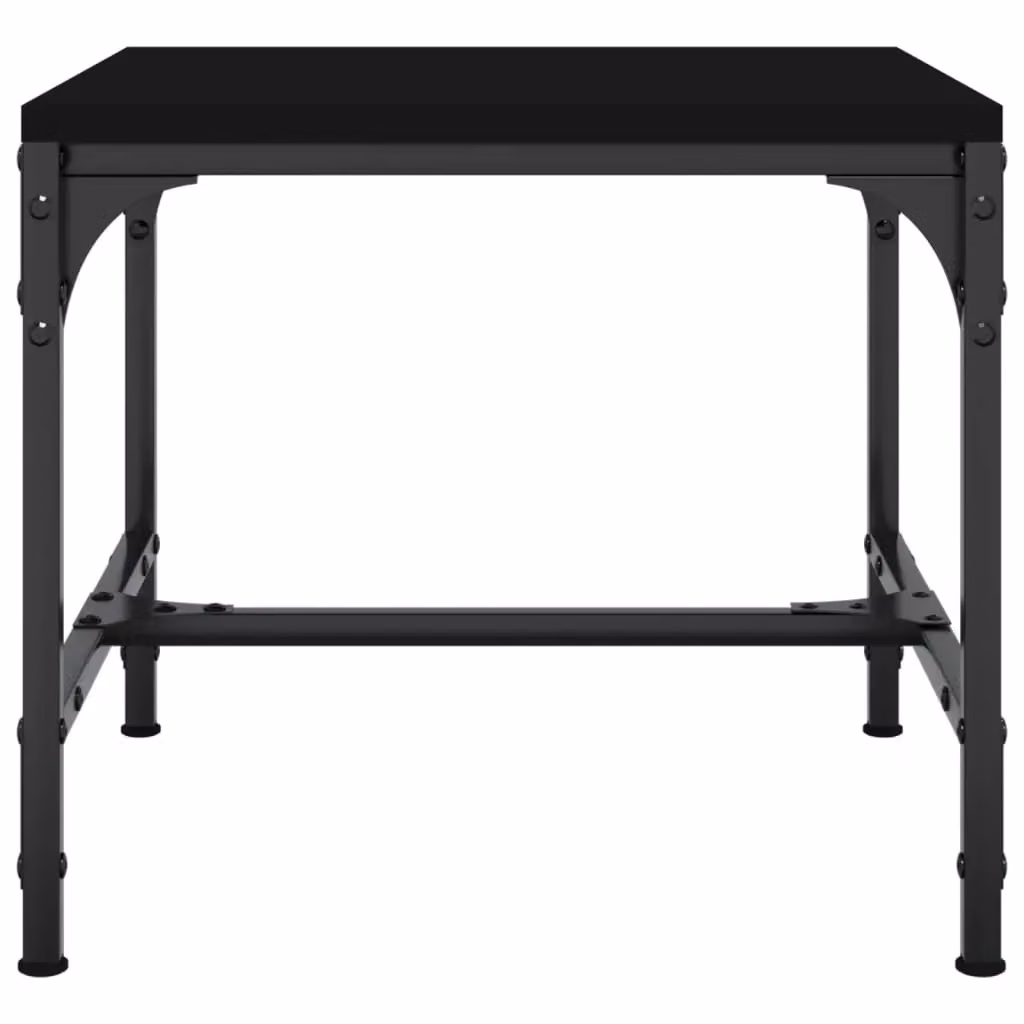 Berkfield Home Set of 2 Black Square Side Tables, W/D/H: 40 x 40 x 35 cm – 4