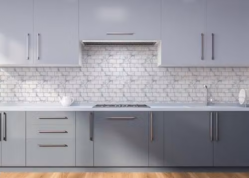 Arthouse Marble Look Glossy Wall Field Tiles, Grey and White, W/H: 30.5 x 30.5 cm (5 Tiles Per Pack) – 2