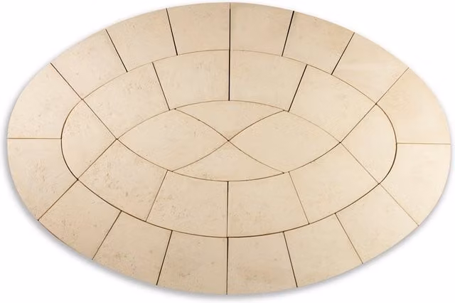 Bowland Stone Baroque Oval Limestone Paving Kit in Yellow and Beige