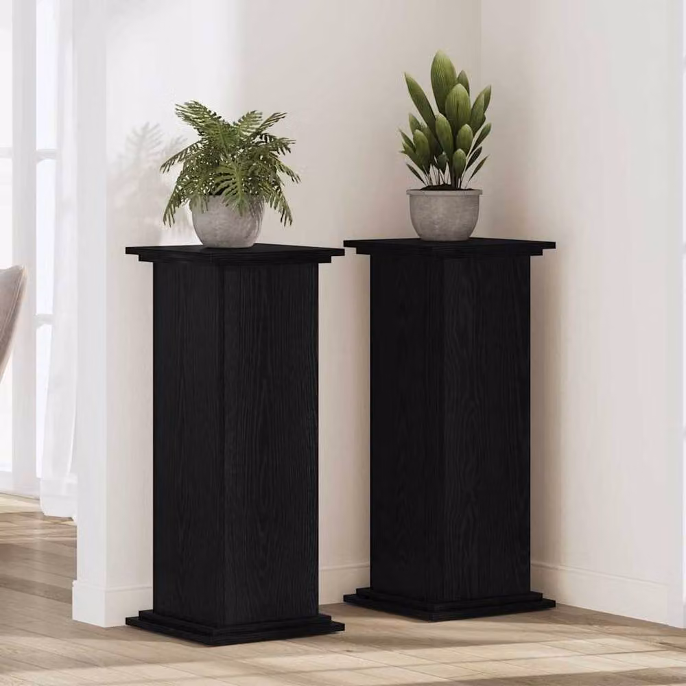 Berkfield Home Black Oak Plant Stand, W/D/H: 33 x 33 x 100 cm – 2