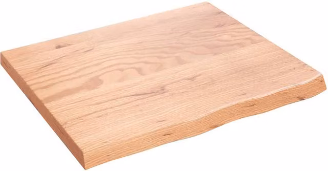 Berkfield Home Table Top Light Brown Treated Solid Wood Oak W: 60 cm, D: 50 cm, H: 2 cm – 1