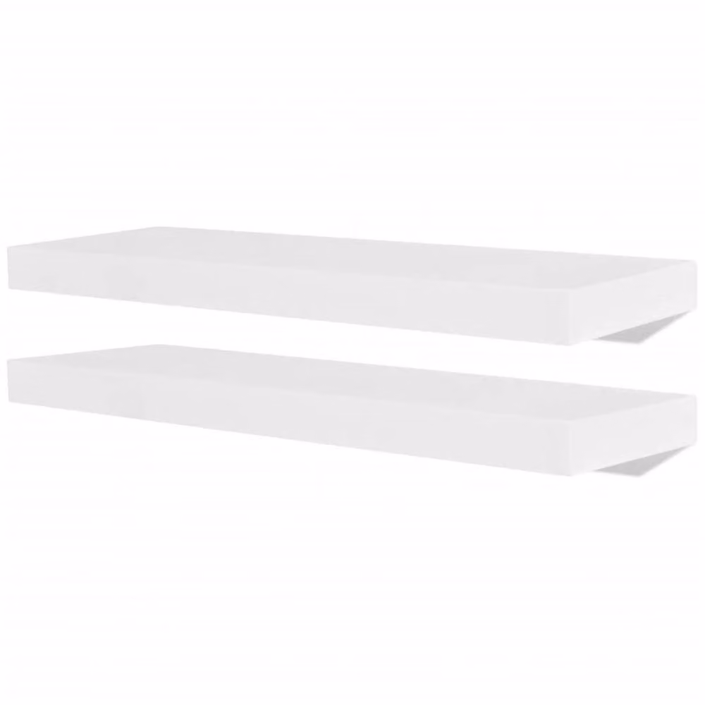 Berkfield Home Set of 4 White Wall Mounted MDF Shelves, Width: 60 cm – 2