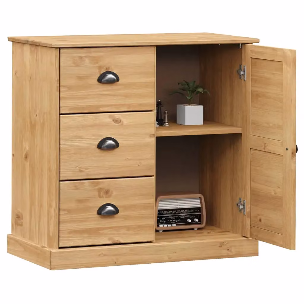 Berkfield Home VIGO Sideboard with Drawers in Brown Solid Pine Wood W/D/H: 78 x 40 x 75 cm – 2