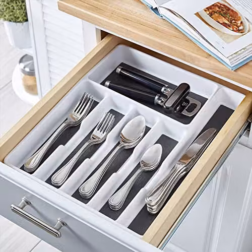 Copco White Plastic Cutlery Tray with Compartments, W/D/H: 32.7 x 32.7 x 4.4 cm – 3