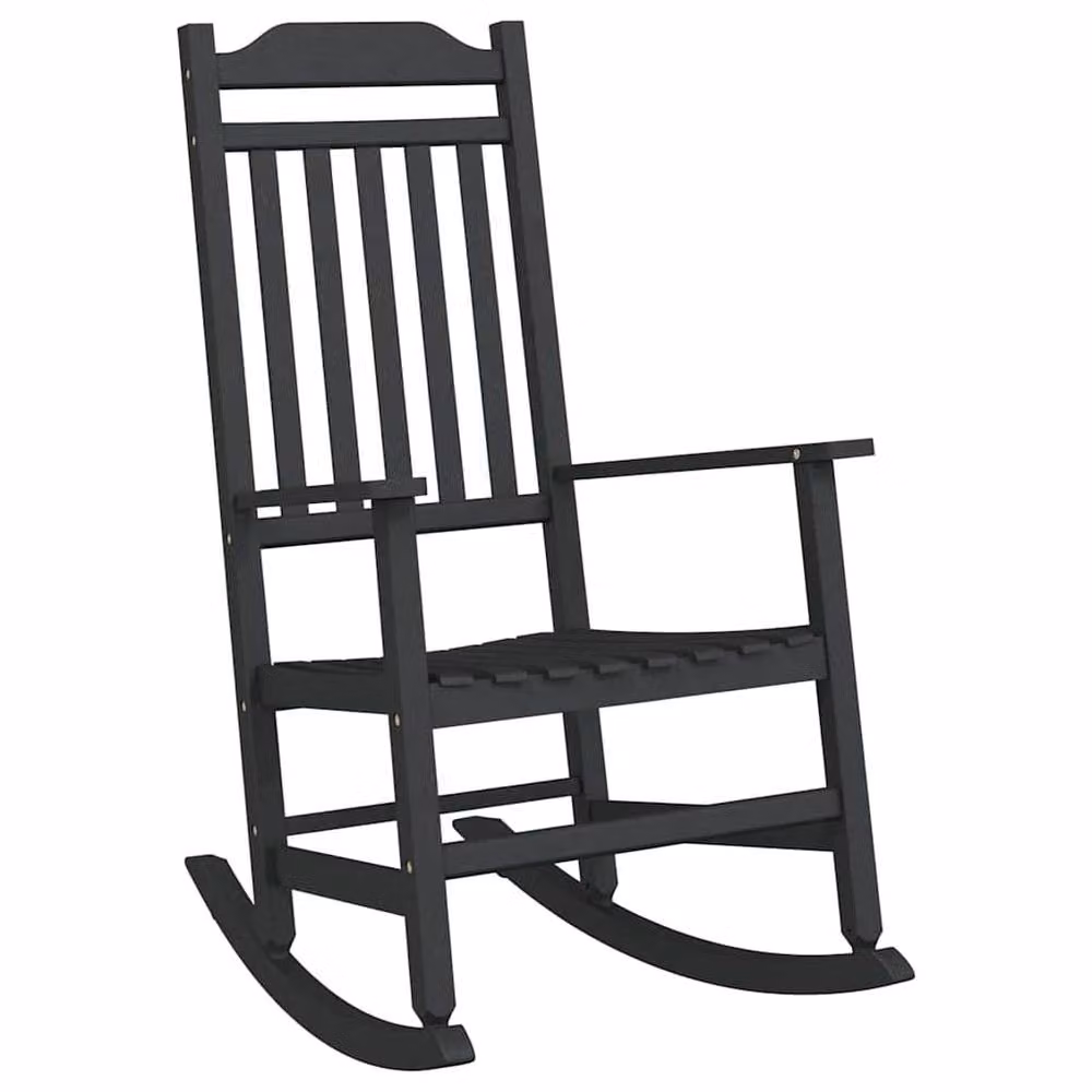 Berkfield Home Black HDPE Garden Rocking Chair W: 65 cm, D: 84 cm, H: 114 cm – 3