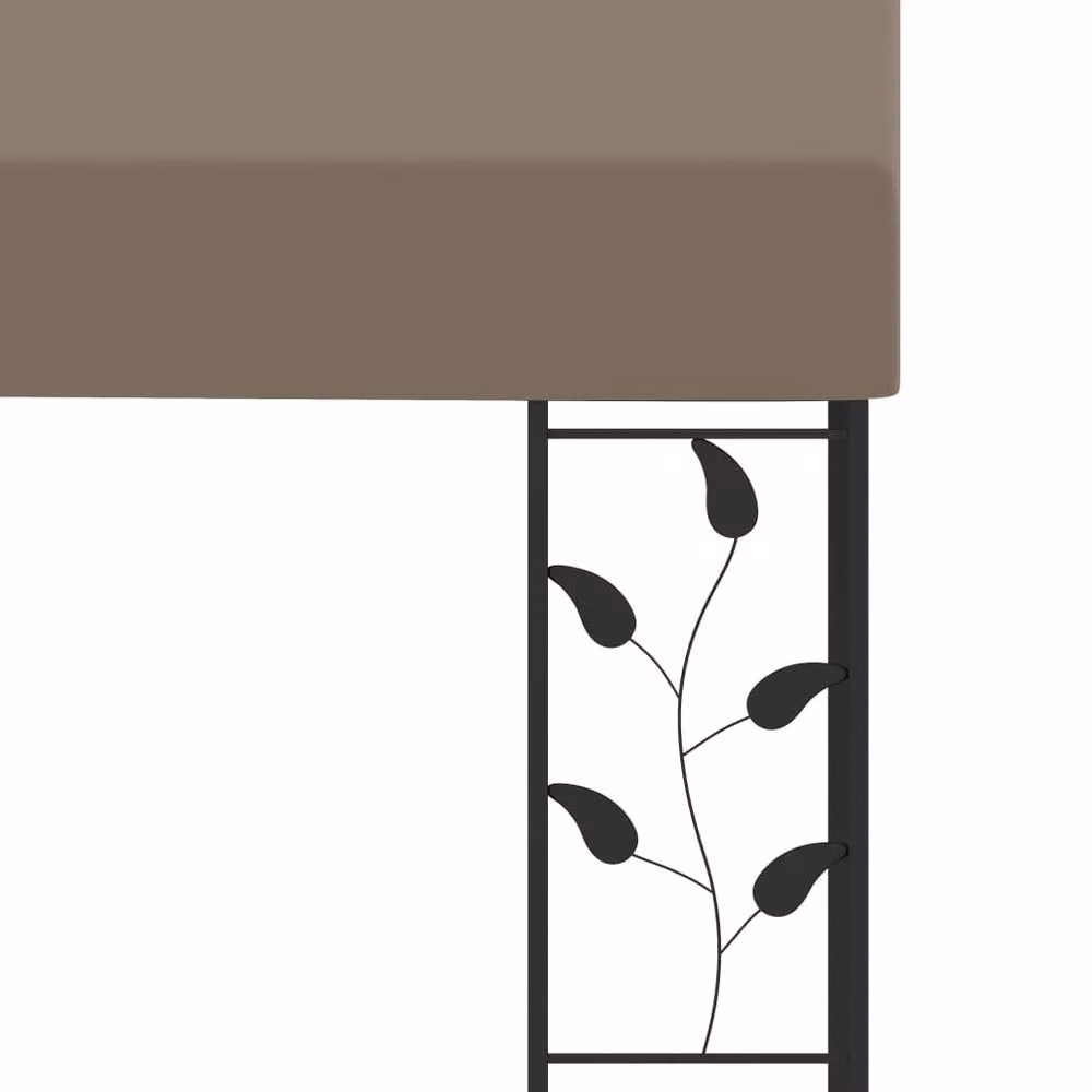 Berkfield Home Durable Wall-mounted Lean-to Gazebo, Taupe, W: 400 cm, D: 300 cm, H: 250 cm – 2