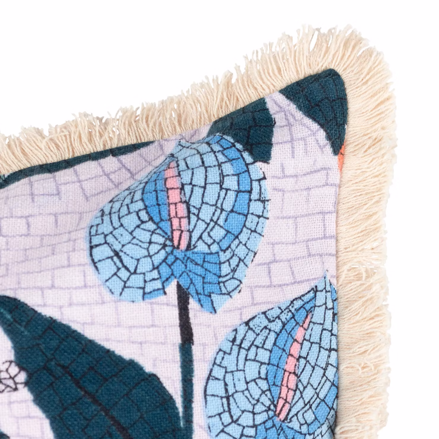 Furn Cypressa Mediterranean Floral Mosaic Cotton and Polyester Cushion, Purple/Multicolour, W/D/H: 50 x 50 x 50 cm – 4