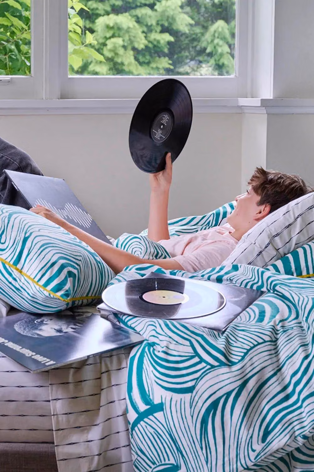 Martex Green Graphic Cotton Duvet Cover and Pillowcase Set – 3