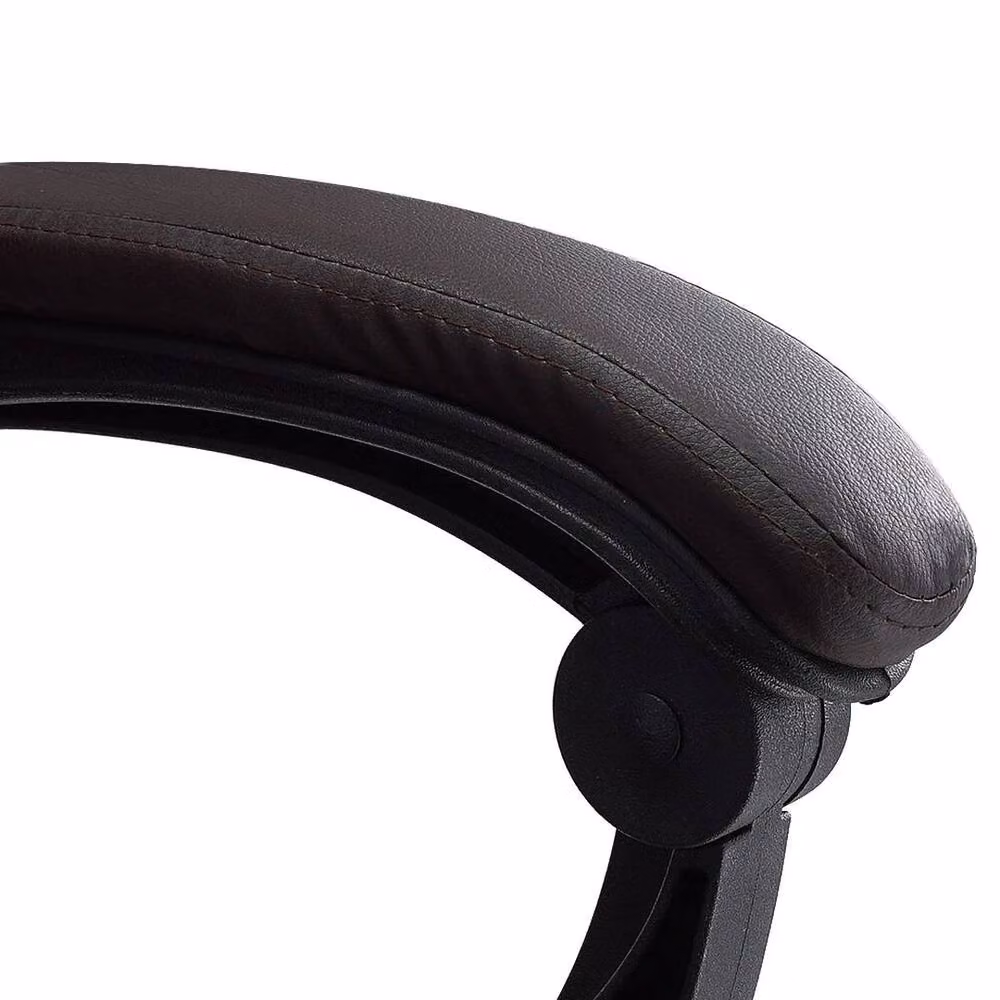 FORGEVIO Brown Faux Leather Executive Reclining Office Chair with Headrest and Armrests – 5