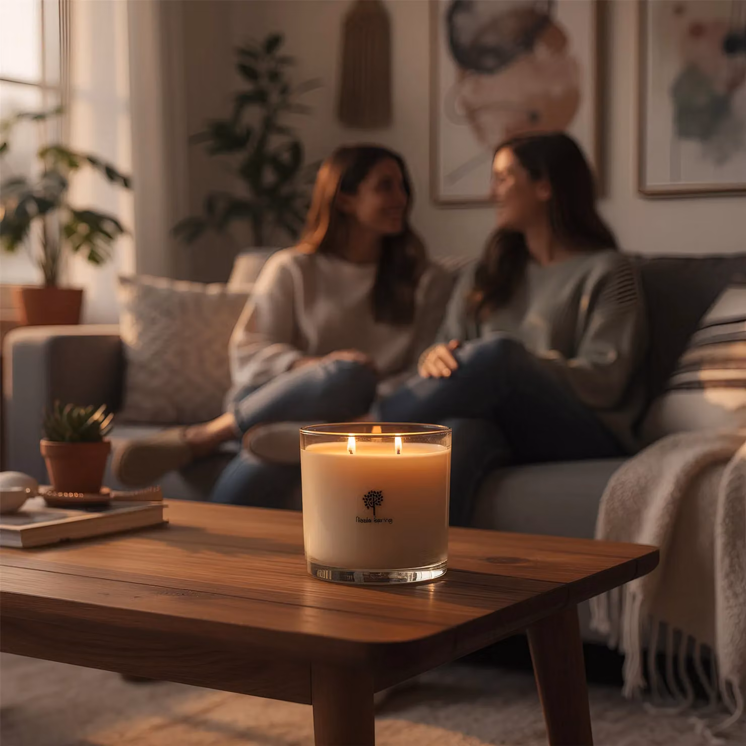 Nicola Spring Vanilla Sands Soy Wax Scented Candle, 400g, White and Sand Gourmand Fragrance in a Transparent Glass Jar – 6
