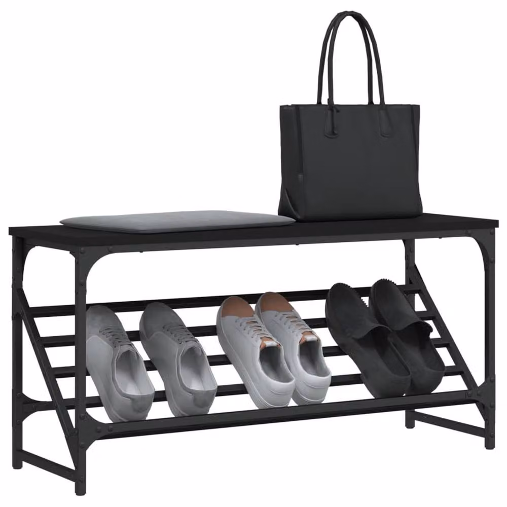 Berkfield Home Black Shoe Rack, W/D/H: 90 x 30 x 45 cm – 3