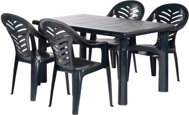 Resol Olot 4 Seater Green Rectangular Garden Dining Set