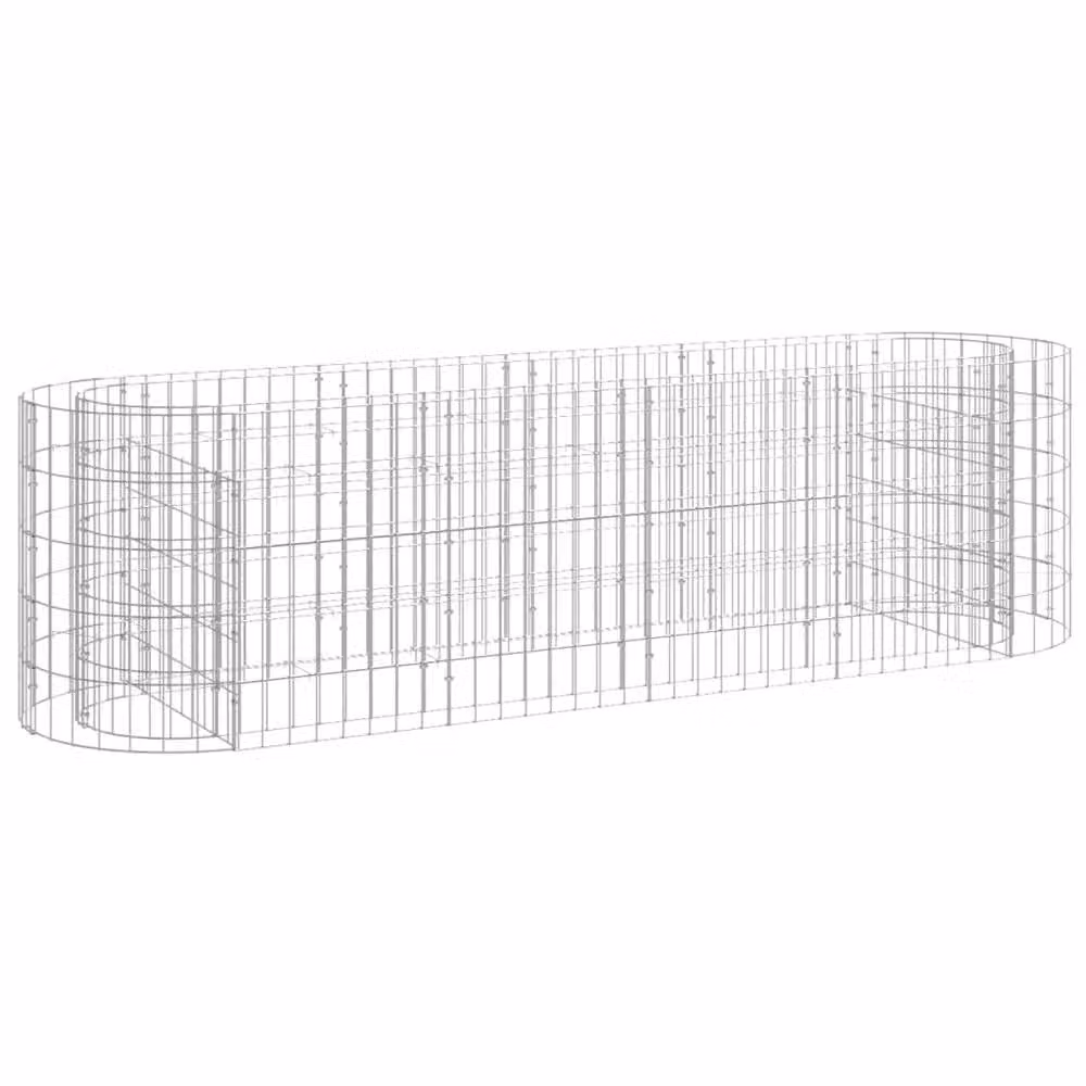 Berkfield Home Silver Galvanised Steel Stone Gabion Raised Bed W/D/H: 190 x 50 x 50 cm – 2