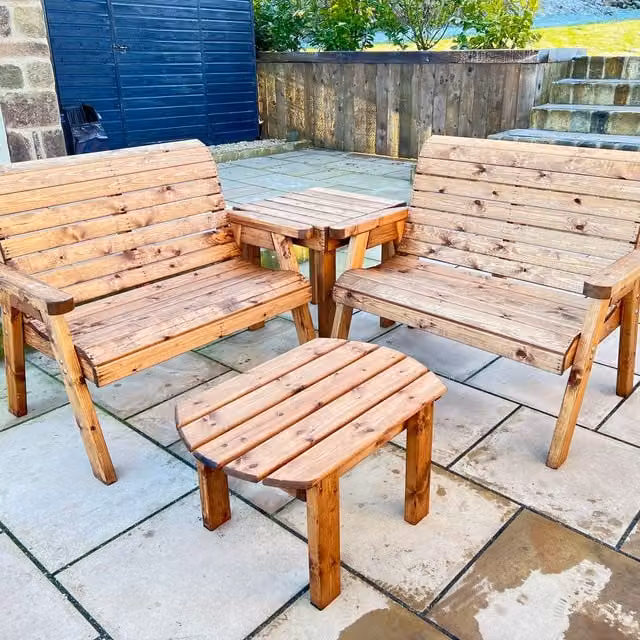 Charles Taylor Burghley Corner Set in Brown Rustic Lacquered Wood