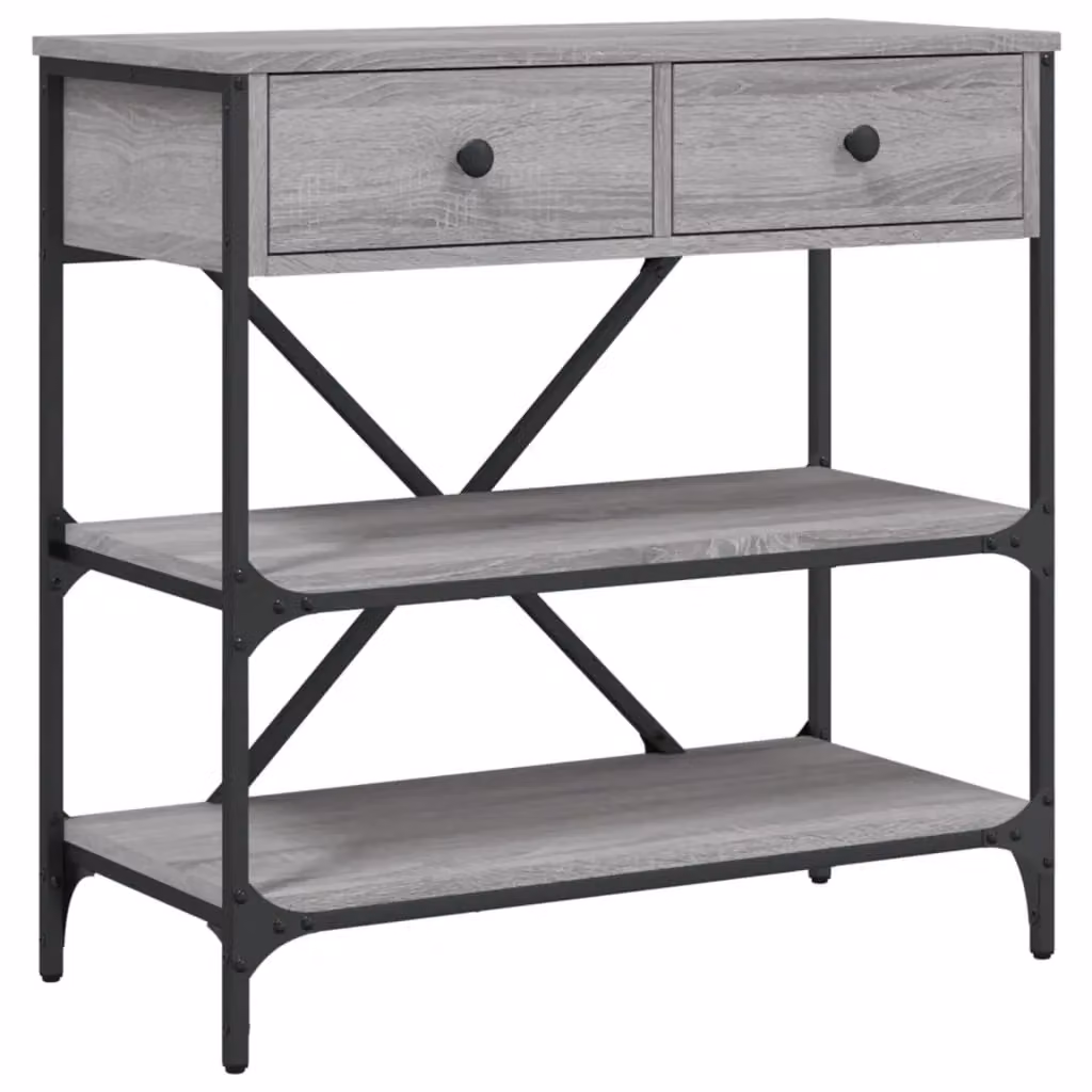 Berkfield Home Industrial Console Table in Grey Sonoma, W/D/H: 75 x 34.5 x 75 cm – 2