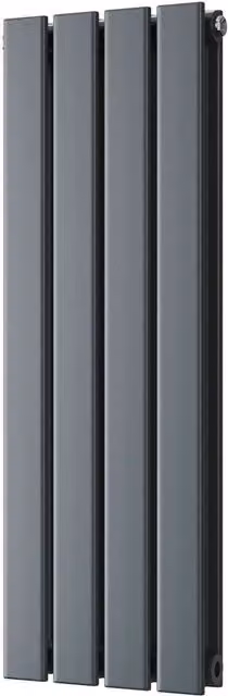 UK Radiators Typhoon Anthracite Flat Tube Horizontal Designer Radiator, Enamelled Steel, H: 80 cm, W: 27.2 cm – 1