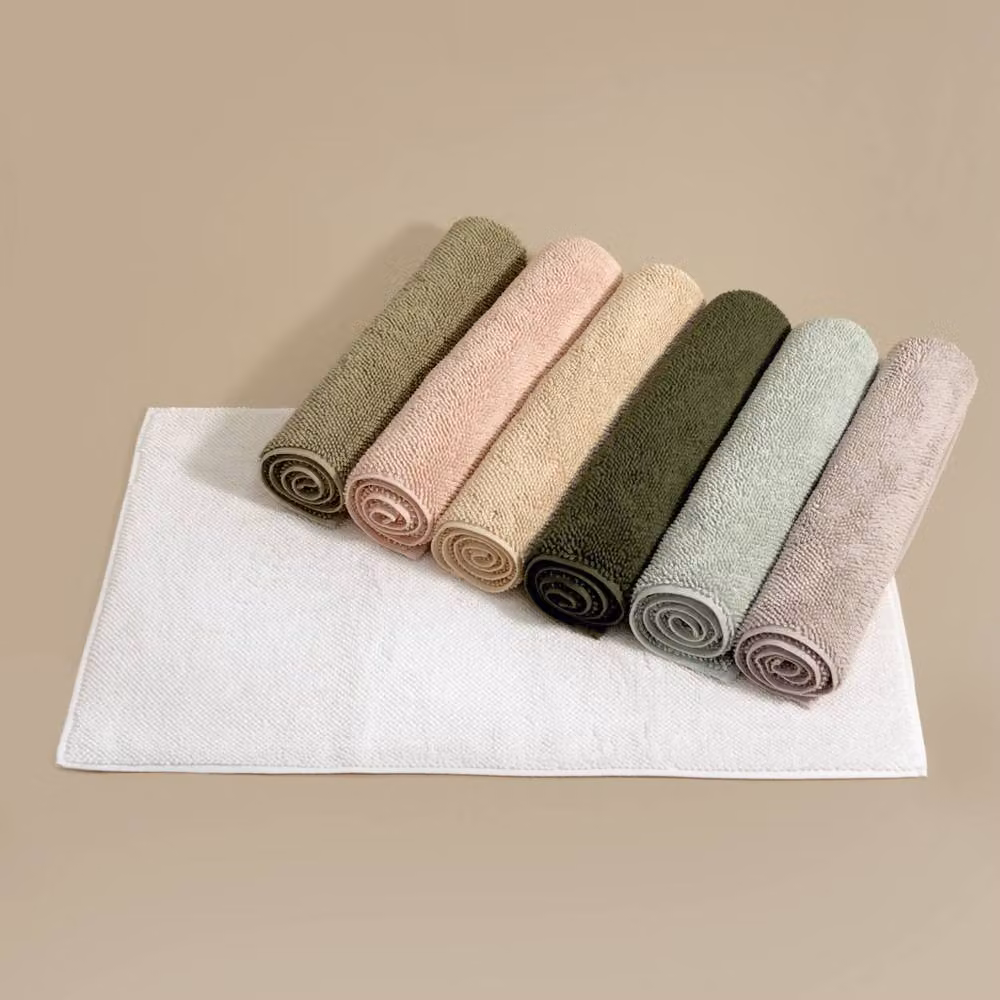 Misona Organic Cotton Luxury Reversible Loop Pile Bath Mat in Beige, W: 50 cm, D: 80 cm – 5