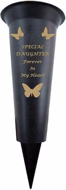 David Fischhoff Memorial Grave Plastic Spike Vase in Black