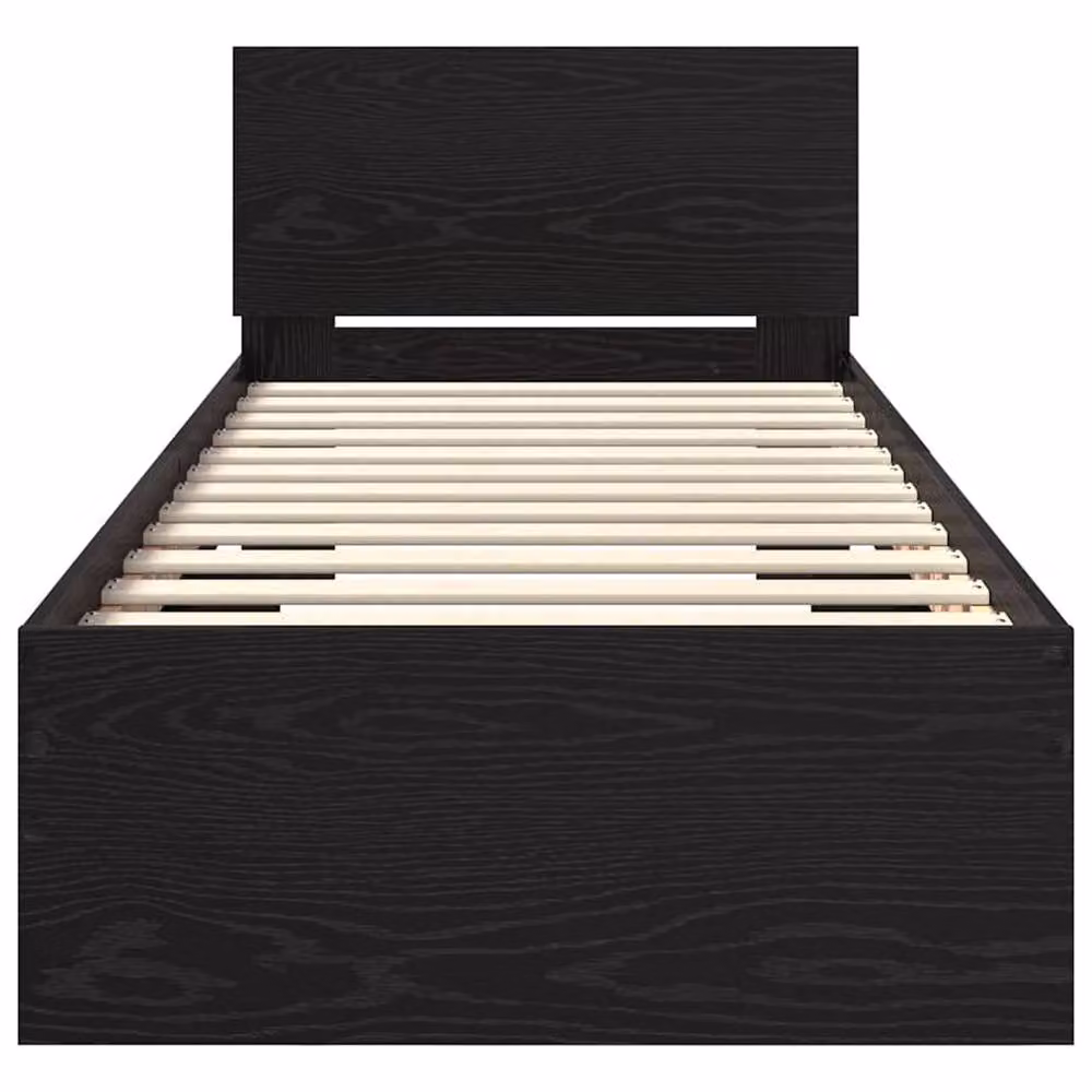 Berkfield Home Modern Bed Frame with Headboard in Black Oak, Engineered Wood, W: 75 cm x L: 190 cm – 4