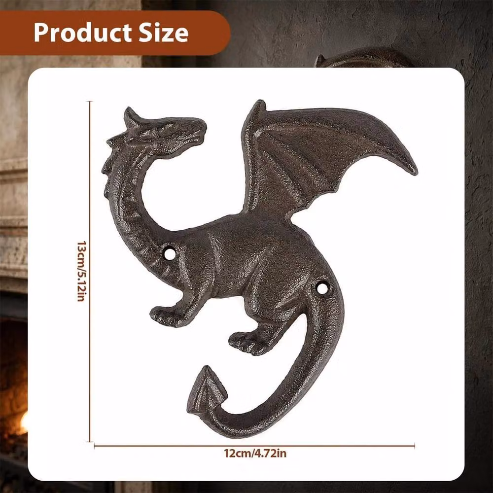 PAWNORA Vintage Iron Dragon Wall Hook in Brown – 2