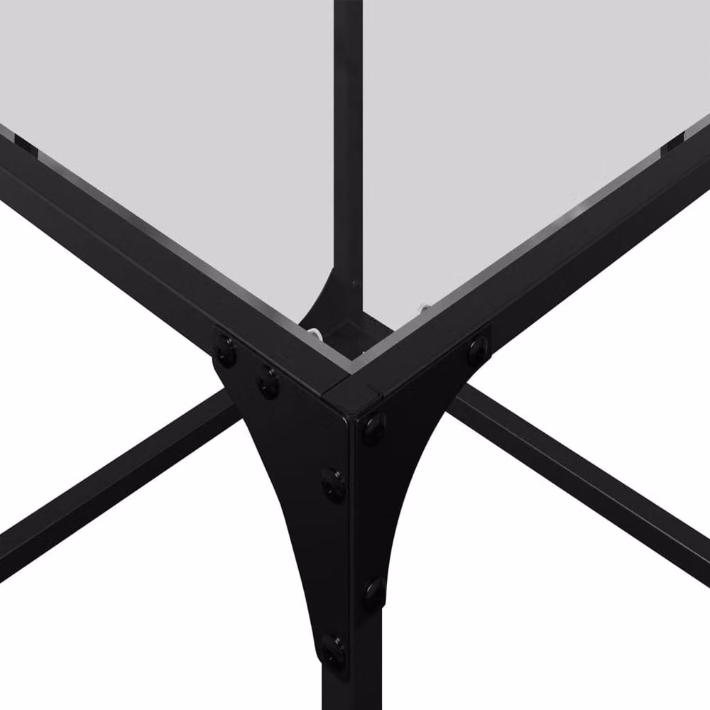 Berkfield Home Modern Square Coffee Table with Transparent Glass Top, W/D/H: 40 x 40 x 40 cm – 3