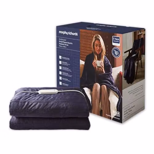Morphy Richards EverCosy Small Fleece Electric Heated Throw in Blue, W: 160 cm, D: 130 cm – 10